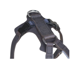 Ham profesional JHS Hundesport din piele naturala prevazut cu sistem de inchidere rapida metalica pentru caini