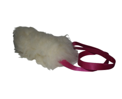 Tug din blana de oaie naturala cu lesa pentru dresaj canin .