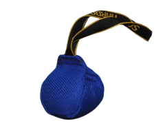 Minge din material francez Ø 8 cm cu maner tip bucla pentru dresaj canin