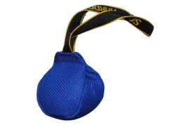 Minge din material francez Ø 8 cm cu maner tip bucla pentru dresaj canin