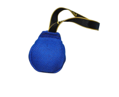Minge din material francez Ø 8 cm cu maner tip bucla pentru dresaj canin