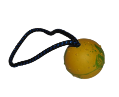 Minge din cauciuc natural Ø 6,5 cm cu maner tip bucla pentru dresaj canin