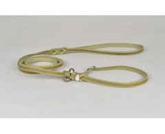 Lesa strangulanta din piele Junior Hundebedarf Olive Green pentru caini show 10 mm x 150 cm