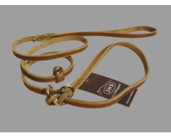 Lesa strangulanta din piele Junior Hundebedarf Olive Green pentru caini show 10 mm x 150 cm