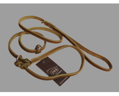 Lesa strangulanta din piele Junior Hundebedarf Olive Green pentru caini show 10 mm x 150 cm