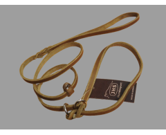Lesa strangulanta din piele Junior Hundebedarf Olive Green pentru caini show 10 mm x 150 cm