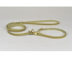 Lesa strangulanta din piele Junior Hundebedarf Olive Green pentru caini show 10 mm x 150 cm