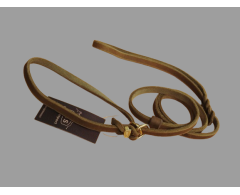 Lesa strangulanta din piele Junior Hundebedarf Olive Green pentru caini show 10 mm x 150 cm