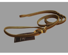 Lesa strangulanta din piele Junior Hundebedarf Olive Green pentru caini show 10 mm x 150 cm