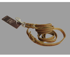 Lesa din piele cu capete impletite Junior Hundebedarf Olive Green 12 mm x 150 cm