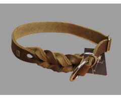 Zgarda strangulanta din piele Olive Green ROSA Junior Hundebedarf 25 mm x 50 cm