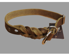 Zgarda strangulanta din piele Olive Green ROSA Junior Hundebedarf 25 mm x 50 cm