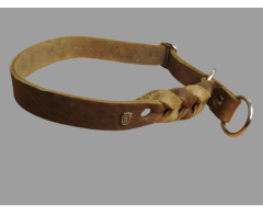 Zgarda strangulanta din piele Olive Green ROSA Junior Hundebedarf 25 mm x 55 cm