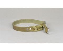 Zgarda strangulanta din piele Olive Green ROSA Junior Hundebedarf 25 mm x 60 cm