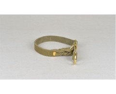 Zgarda strangulanta din piele Olive Green ROSA Junior Hundebedarf 25 mm x 50 cm