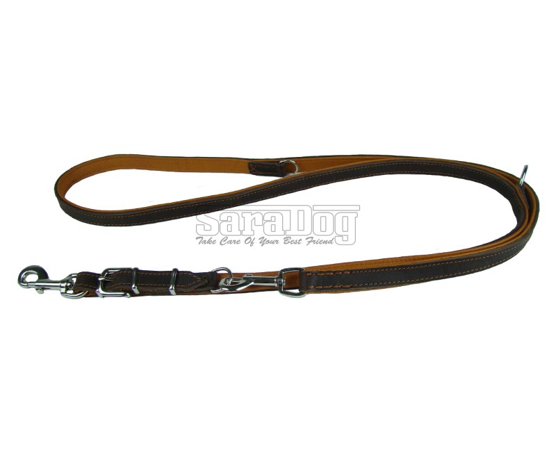 Lesa reglabila de lux pentru caini confectionata din piele 