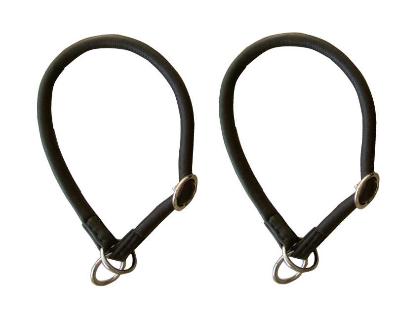 Zgarda de lux strangulanta pentru caini , din piele rotunda royal nappa