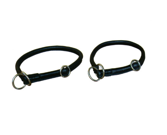 Zgarda de lux strangulanta pentru caini , din piele rotunda royal nappa