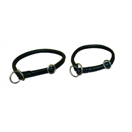 Zgarda de lux strangulanta pentru caini , din piele rotunda royal nappa