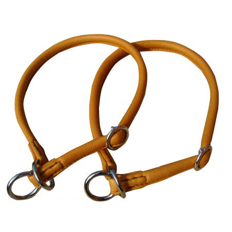 Zgarda de lux strangulanta pentru caini , din piele rotunda royal nappa