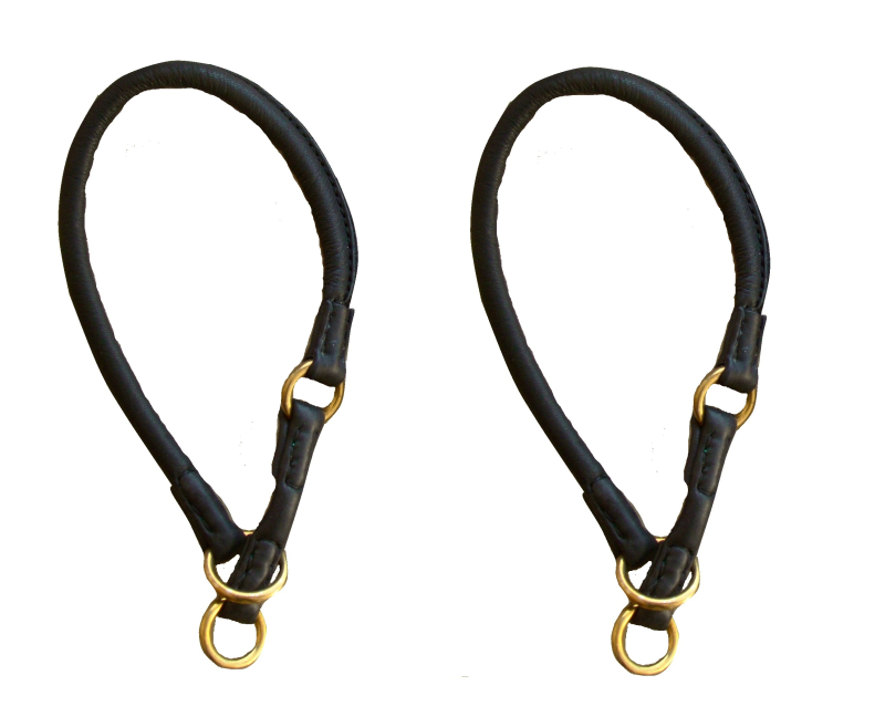 Zgarda de lux strangulanta pentru caini , din piele rotunda royal nappa