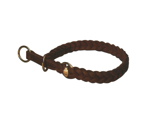 Zgarda strangulanta pentru caini , din piele fett 