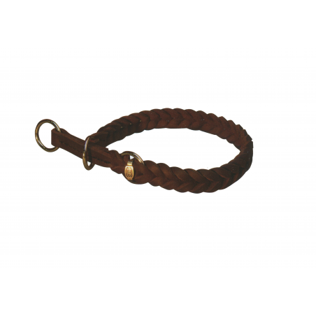 Zgarda strangulanta pentru caini , din piele fett 