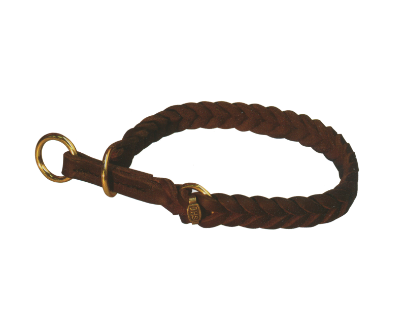 Zgarda strangulanta pentru caini , din piele fett 