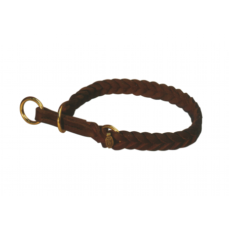 Zgarda strangulanta pentru caini , din piele fett 