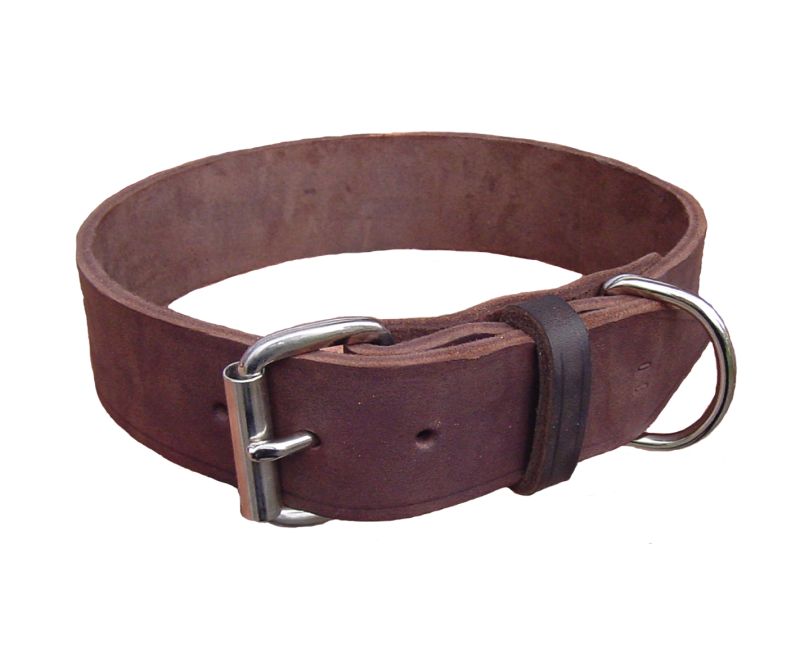 Zgarda lata pentru caini , din piele naturala fett