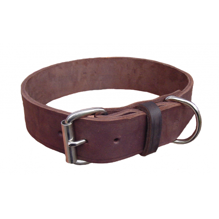 Zgarda lata pentru caini , din piele naturala fett