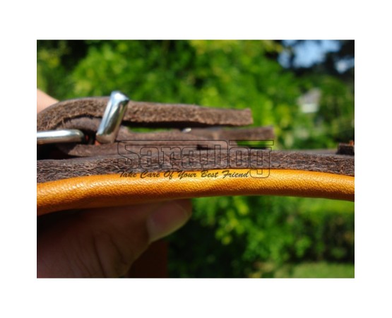 Ham de lux pentru caini confectionat din piele naturala fett si captusit cu piele moale nappa