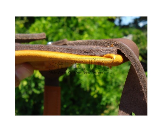 Ham de lux pentru caini confectionat din piele naturala fett si captusit cu piele moale nappa