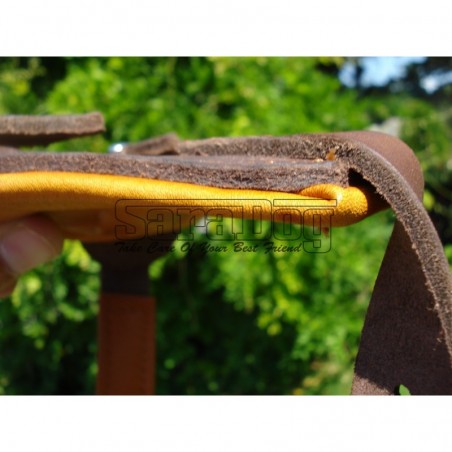 Ham de lux pentru caini confectionat din piele naturala fett si captusit cu piele moale nappa