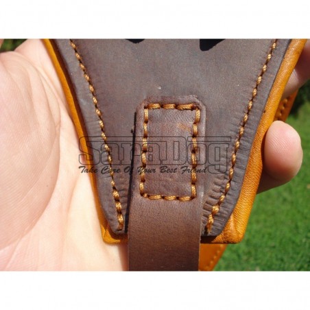 Ham de lux pentru caini confectionat din piele naturala fett si captusit cu piele moale nappa