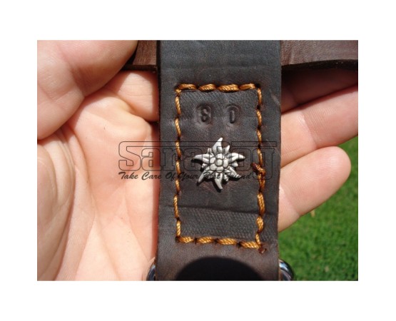 Ham de lux pentru caini confectionat din piele naturala fett si captusit cu piele moale nappa