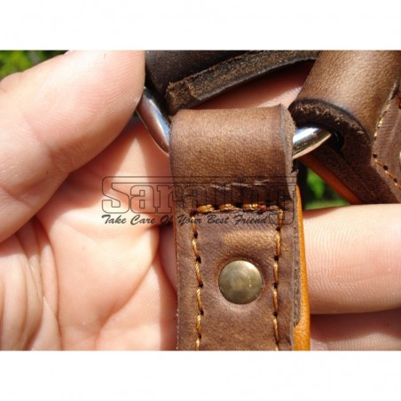 Ham de lux pentru caini confectionat din piele naturala fett si captusit cu piele moale nappa