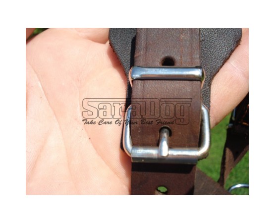 Ham de lux pentru caini confectionat din piele naturala fett si captusit cu piele moale nappa