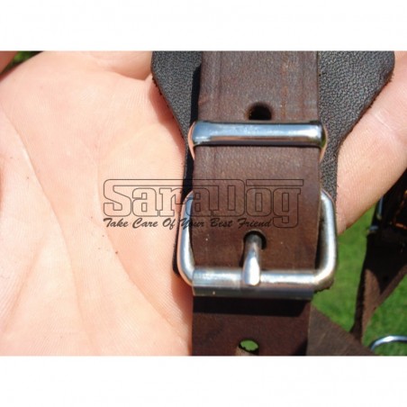 Ham de lux pentru caini confectionat din piele naturala fett si captusit cu piele moale nappa