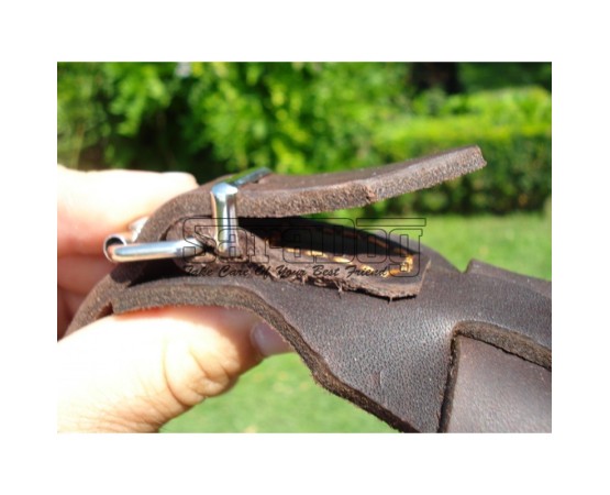 Ham de lux pentru caini confectionat din piele naturala fett si captusit cu piele moale nappa