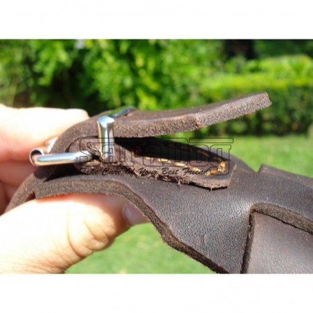 Ham de lux pentru caini confectionat din piele naturala fett si captusit cu piele moale nappa