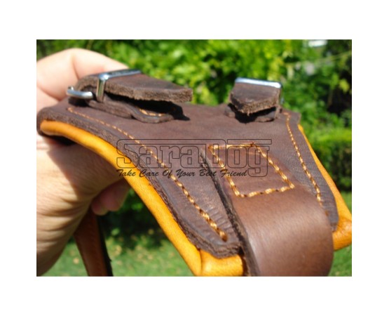 Ham de lux pentru caini confectionat din piele naturala fett si captusit cu piele moale nappa