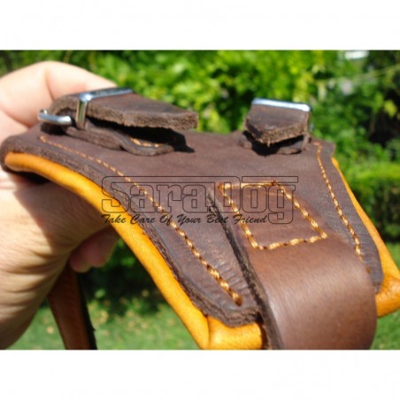 Ham de lux pentru caini confectionat din piele naturala fett si captusit cu piele moale nappa