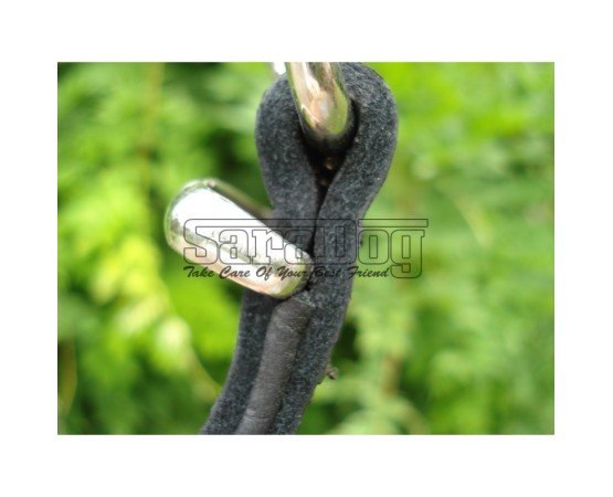 Zgarda de lux pentru caini din piele naturala si cristale Swarovski albe