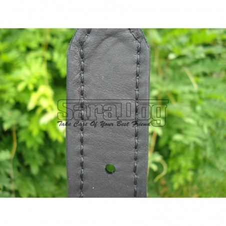 Zgarda de lux pentru caini din piele naturala si cristale Swarovski albe