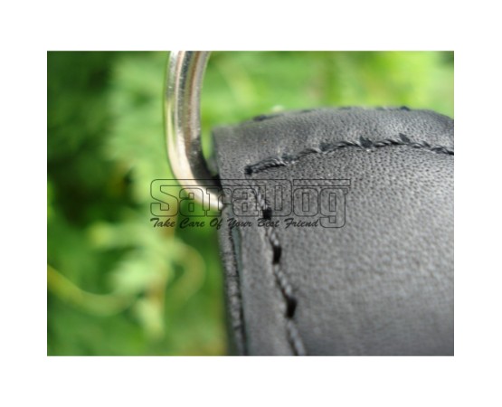 Zgarda de lux pentru caini din piele naturala si cristale Swarovski albe