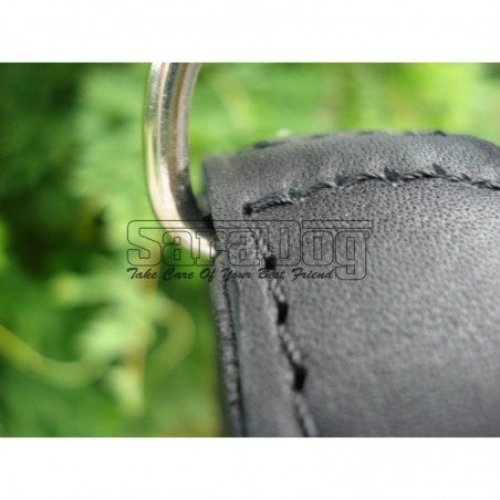 Zgarda de lux pentru caini din piele naturala si cristale Swarovski albe