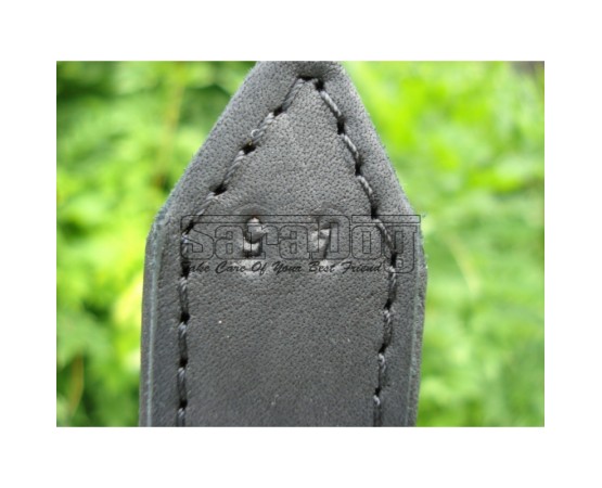 Zgarda de lux pentru caini din piele naturala si cristale Swarovski albe