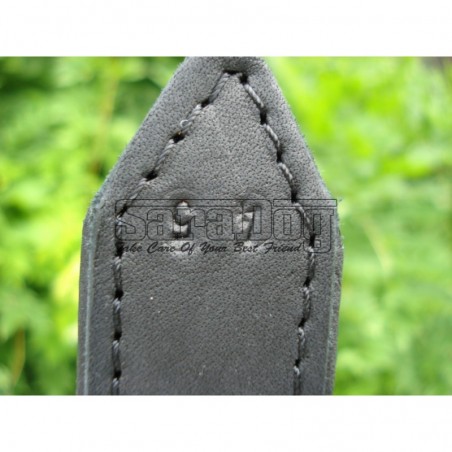 Zgarda de lux pentru caini din piele naturala si cristale Swarovski albe