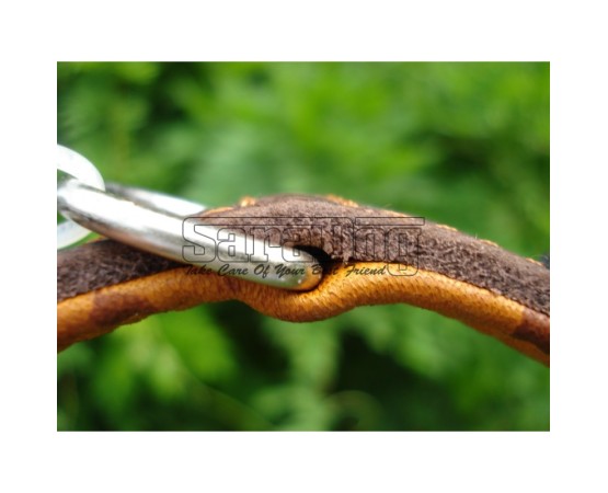 Zgardă de lux pentru caini , din piele naturala şi cristale Swarovski roz 